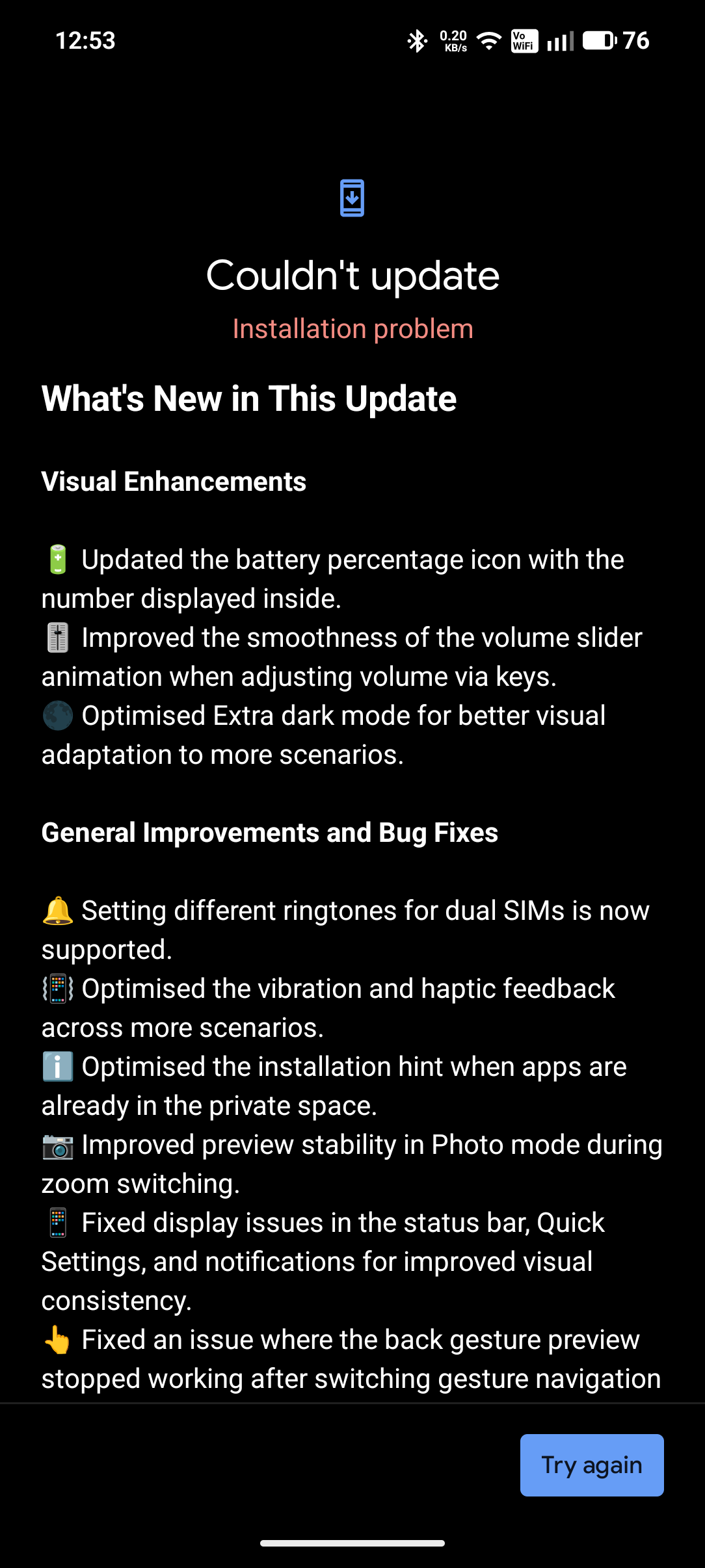 Nothing Phone (2a) Plus – Update Installation Failed