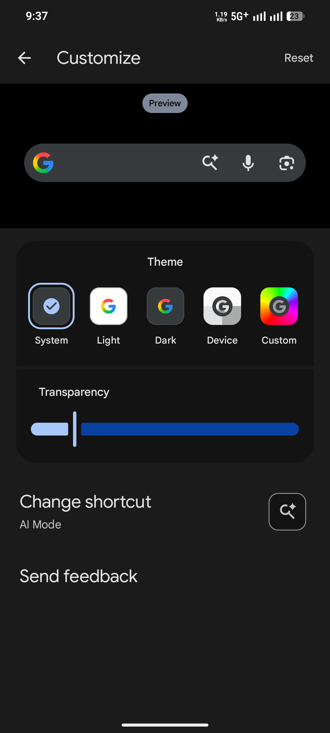 How to change this Google Search widget?