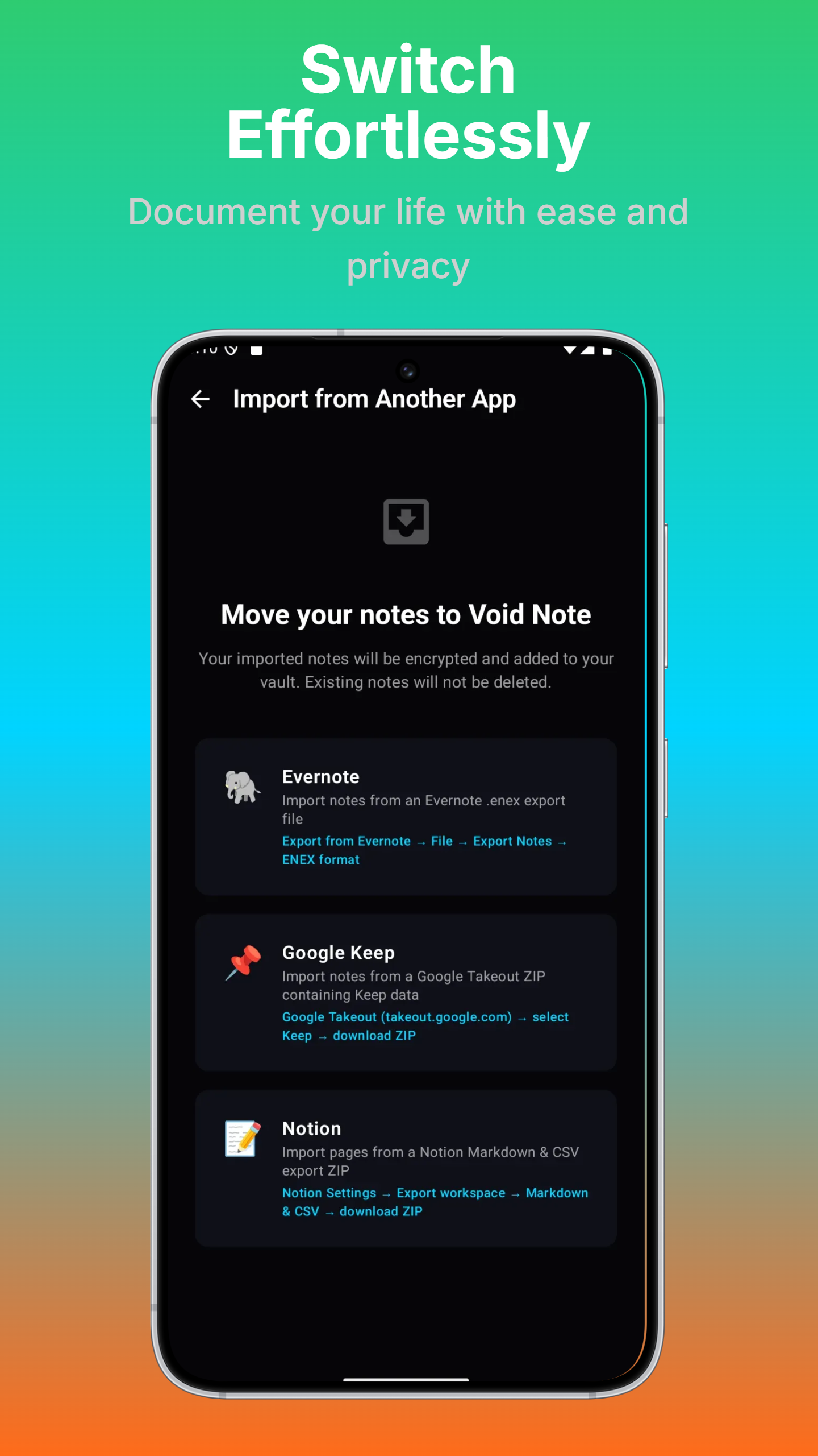 [APP] Void Note – Offline-first encrypted notes for…